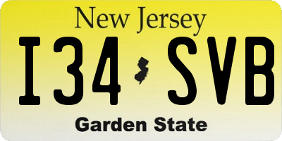 NJ license plate I34SVB