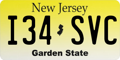 NJ license plate I34SVC