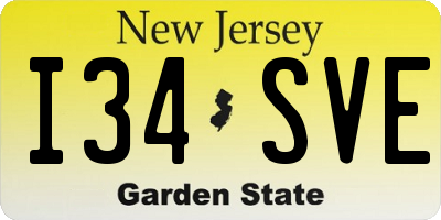 NJ license plate I34SVE