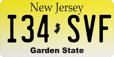 NJ license plate I34SVF