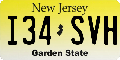NJ license plate I34SVH