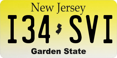 NJ license plate I34SVI