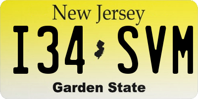 NJ license plate I34SVM