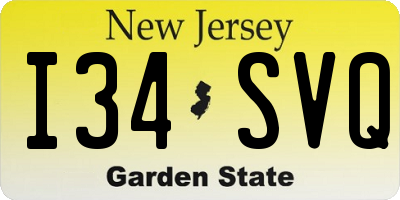 NJ license plate I34SVQ