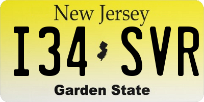 NJ license plate I34SVR