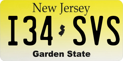 NJ license plate I34SVS