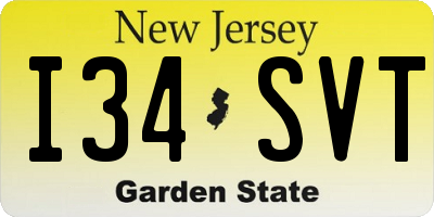 NJ license plate I34SVT