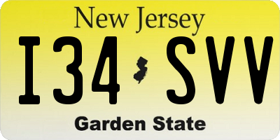 NJ license plate I34SVV