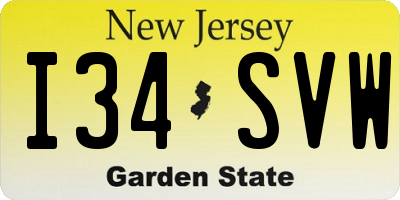 NJ license plate I34SVW