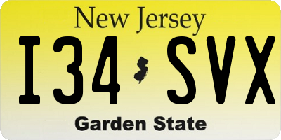 NJ license plate I34SVX