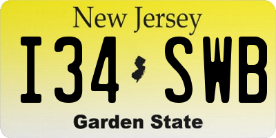 NJ license plate I34SWB