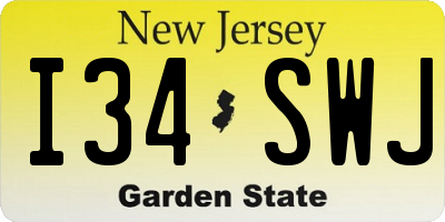 NJ license plate I34SWJ