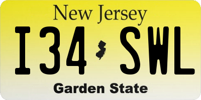 NJ license plate I34SWL