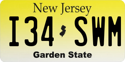 NJ license plate I34SWM