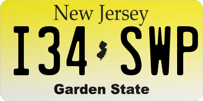 NJ license plate I34SWP