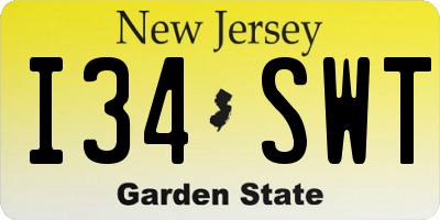 NJ license plate I34SWT