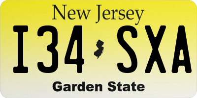 NJ license plate I34SXA