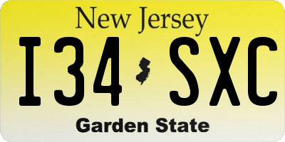 NJ license plate I34SXC