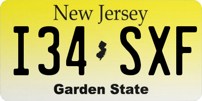 NJ license plate I34SXF