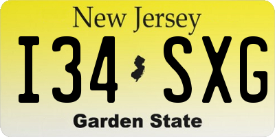NJ license plate I34SXG