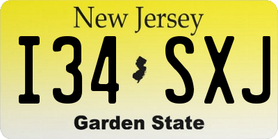 NJ license plate I34SXJ