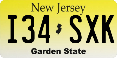 NJ license plate I34SXK