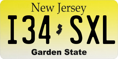 NJ license plate I34SXL