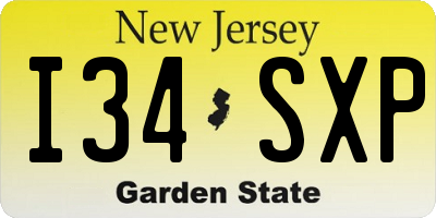 NJ license plate I34SXP