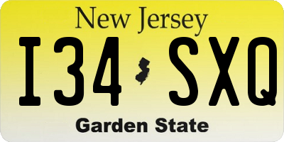 NJ license plate I34SXQ