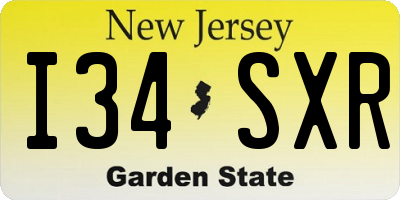NJ license plate I34SXR