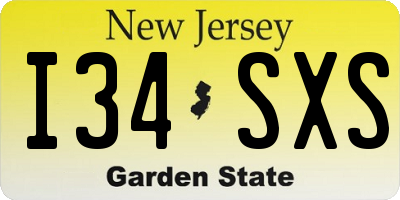 NJ license plate I34SXS