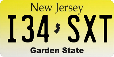 NJ license plate I34SXT