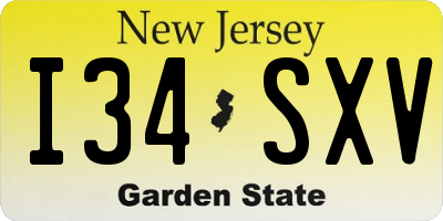 NJ license plate I34SXV