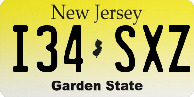 NJ license plate I34SXZ