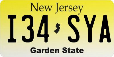 NJ license plate I34SYA