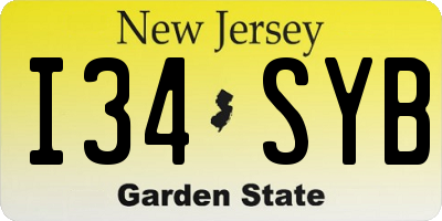 NJ license plate I34SYB
