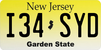 NJ license plate I34SYD