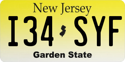 NJ license plate I34SYF