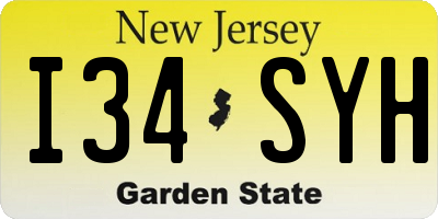 NJ license plate I34SYH