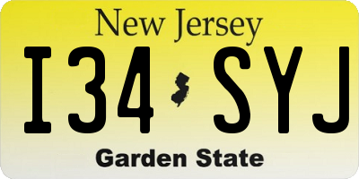 NJ license plate I34SYJ