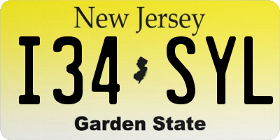 NJ license plate I34SYL