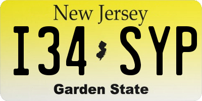 NJ license plate I34SYP