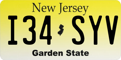 NJ license plate I34SYV