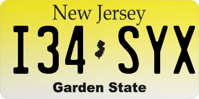 NJ license plate I34SYX