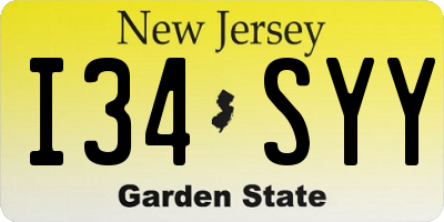 NJ license plate I34SYY