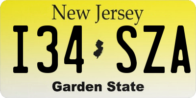 NJ license plate I34SZA