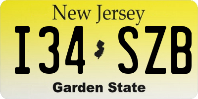 NJ license plate I34SZB