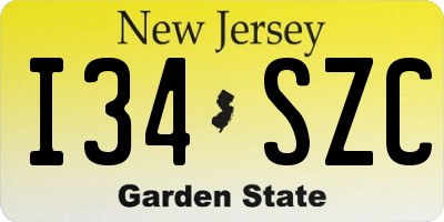 NJ license plate I34SZC