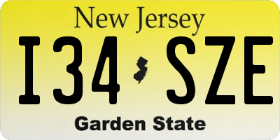 NJ license plate I34SZE