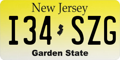 NJ license plate I34SZG